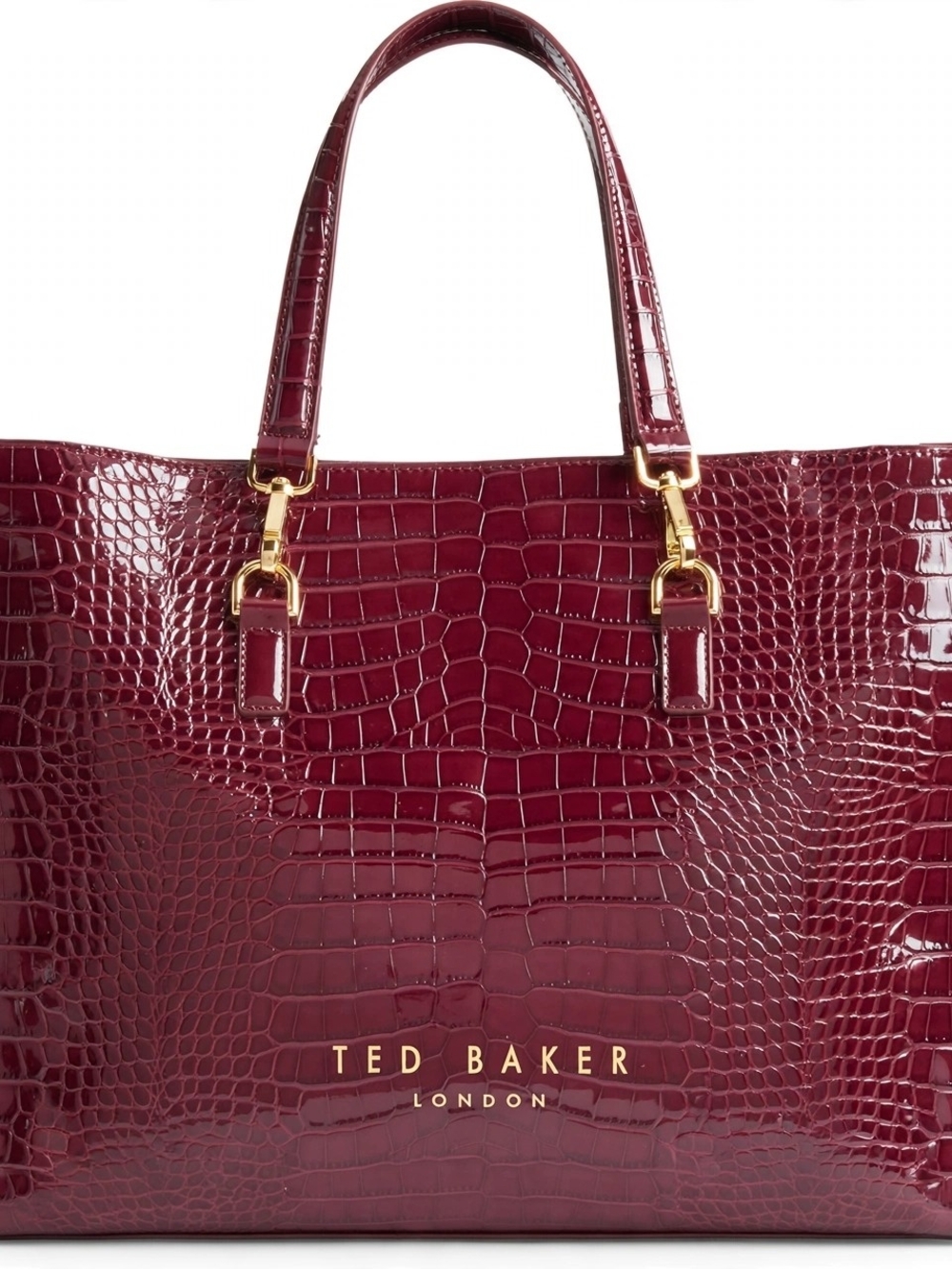 Ted Baker Burgundy Croc-Embossed Tote Bag